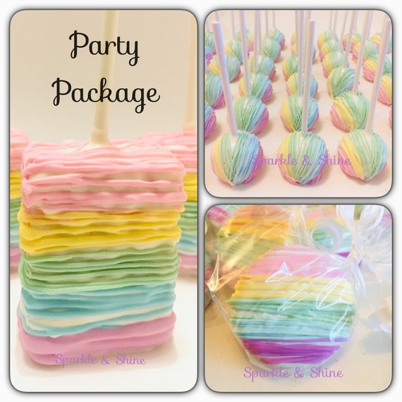 3 Dozens Party Package Pastel Rainbow Cake Pops Rainbow Etsy