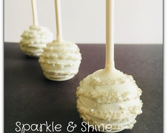 1 Dozen White/Silver Cake Pops, Communion Cake Pops, Holy Communion Favors, Baptism Cake Pops, Party Favor Treats, Dozen