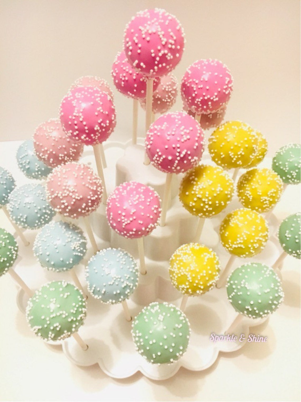 1 Dozen Assorted Pastel Colors Cake Pops FACING UP Rainbow Etsy