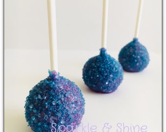 1 Dozen Purple Blue Cake Pops, Dozen Cake Pops, Frozen Cake Pops, Galaxy Cake Pops, Party Favor Cake Pops, Party Dessert