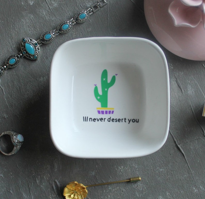 Ill never desert you engangement ring dish