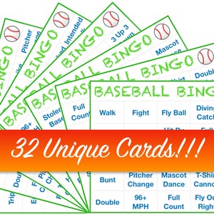 Baseball Bingo! 32 Cards