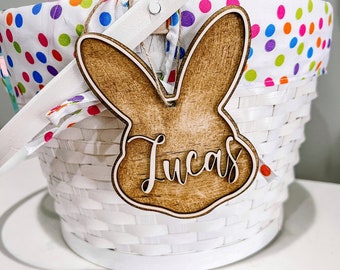 Easter Basket Tag - Custom Easter Ornament - Easter Bunny Tag - Personalized Easter Gift