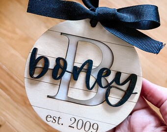 Personalized Family Ornament - Rustic Ornament -  Wooden Ornament - Christmas Ornament - Customized Family Ornament - Rustic Christmas