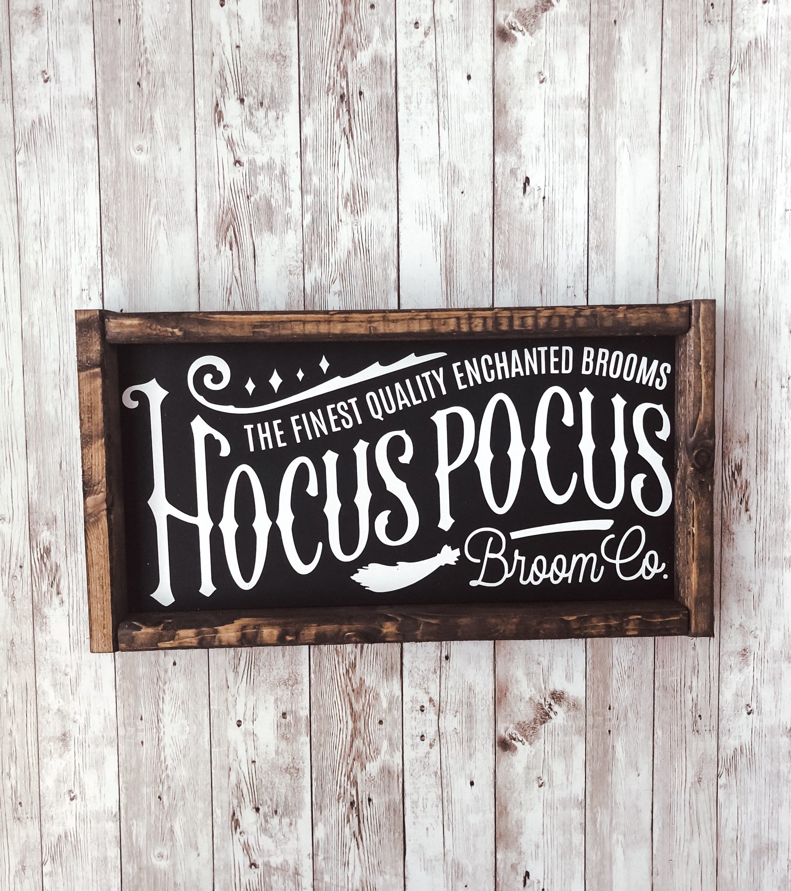 Hocus Pocus Broom Co Sign Rustic Halloween Sign Hocus Etsy