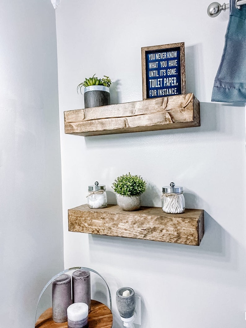 Rustic Floating Shelf Floating Shelves Bathroom Shelves - Etsy