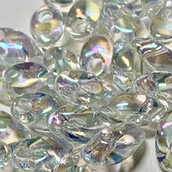 Long MAGATAMA BEADS Crystal AB 100gr  4X7mm by Miyuki