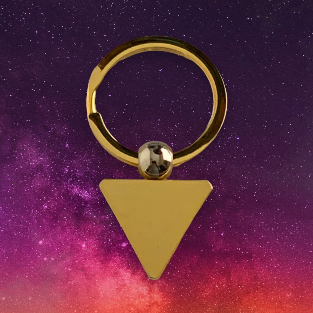 Triangular Keychain Gold Triangle Keychain - Etsy