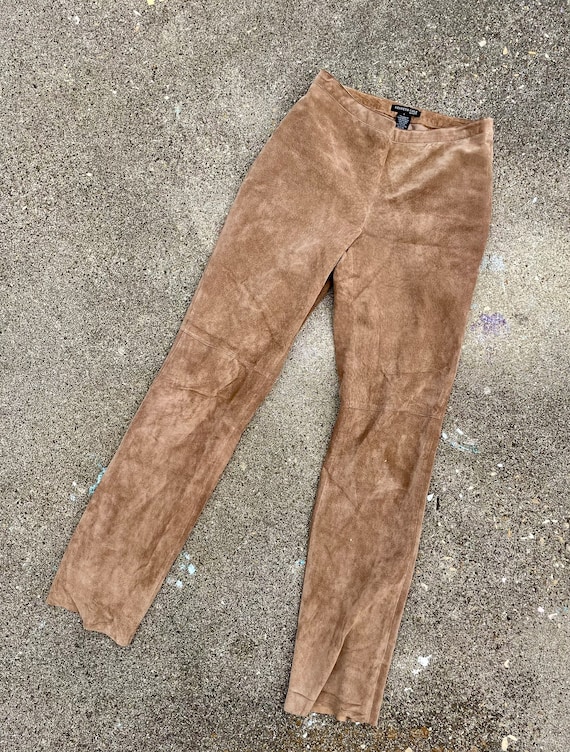 Tan 100% Genuine Leather Kenneth Cole Pants
