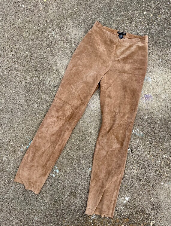 Tan 100% Genuine Leather Kenneth Cole Pants