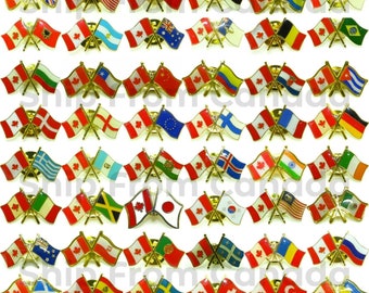 Pin de alta calidad con el emblema de la bandera de Canadá (letras A-K) - Pin de solapa con doble bandera - Insignia de bandera - Nuevo