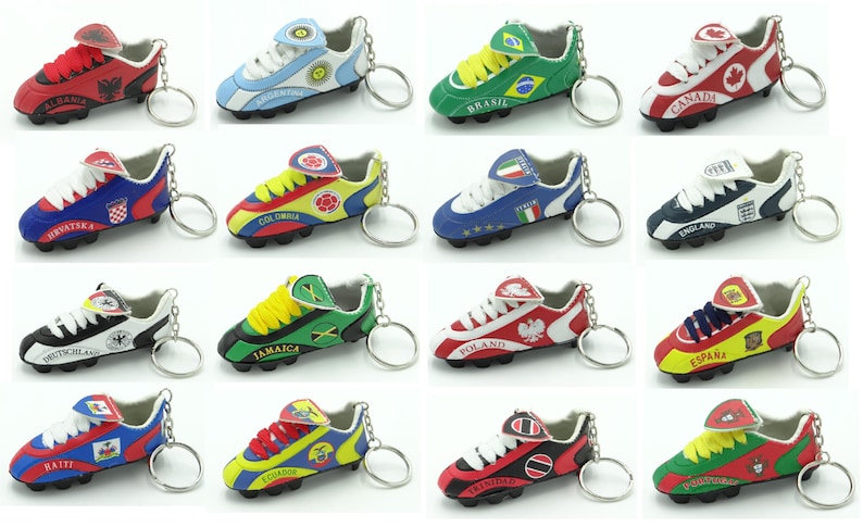 Mini Cleats High Quality Country Flag Mini Soccer Shoe Cleats Boots Keychain Key ...