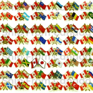 Pin de alta calidad con el emblema de la bandera de Canadá (letras L-Z) - Pin de solapa con doble bandera - Insignia de bandera - Nuevo