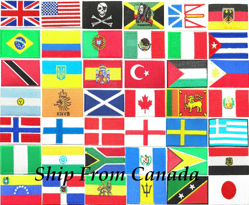 Hochwertiger Country Buchstabe A-D Flaggen Emblem Gesticktes Aufnähen 1,6 X 2,4 Arm Abzeichen Travel Patch Bild 1