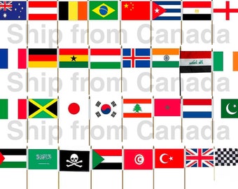 Petit pays (lettre L-Z) drapeaux de bureau de table à main 4 "X 6" - 10X15 cm - poteau en plastique de 10 "-nouveau