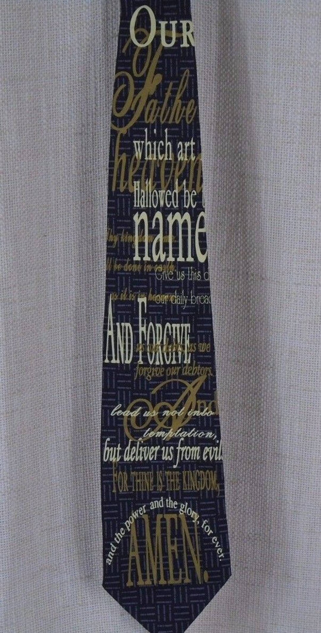 Christian Necktie With Lord's Prayer FREE SHIPPING 143 Silk Etsy