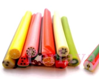 22 canes fimo fruits en pate polymere REF1164