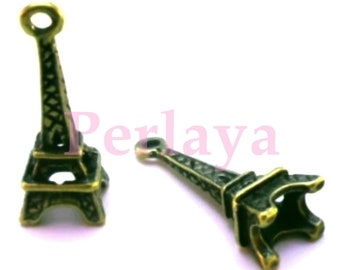 Set of 15 bronze Eiffel Tower charms REF1284X3