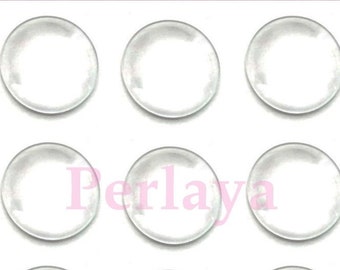 50 cabochons 16mm in transparent glass REF2642