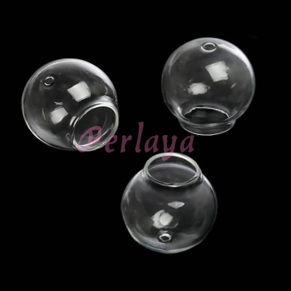 5 Globes en verre rond de 25mm double trou REF1123X5