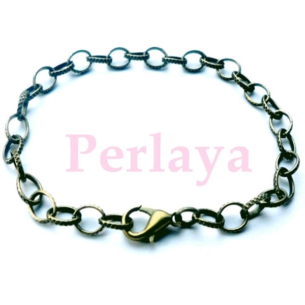 12 bracelets chaine en métal bronze REF270