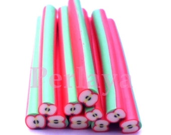 Lot de 10 canes fimo pomme REF503