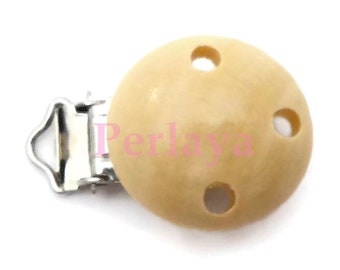 Hibou// Chouette : Jaune mo passant boucle attache tétine Pince // Clip en bois