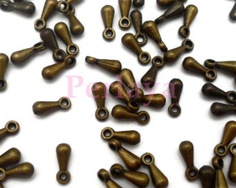 200 perles gouttes en métal bronze 7mm pour chaine extension REF1371