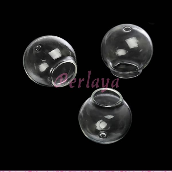 5 Round glass globes of 30mm double hole REF1121X5