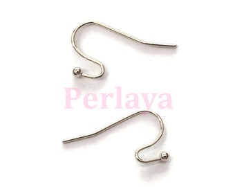 200 ganchos de metal plateado para pendientes REF011 de 21 mm