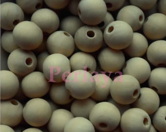 200 round beads 12mm wooden REF2871