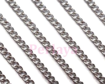 10 metros cadena de plata oscura 4x3mm REF2276