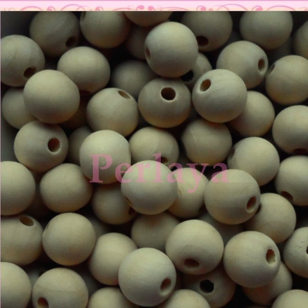 200 perles rondes 12mm en bois REF2871