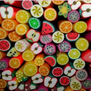 50 fruit fimo canes in polymer clay REF305