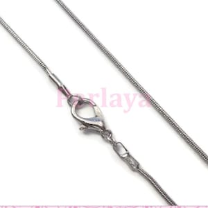 5 neck collars in serpentine chain 40cm dark silver REF848