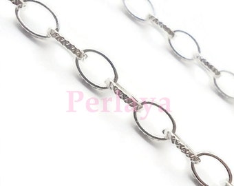 large silver metal REF2281 ridged chain 13 meters