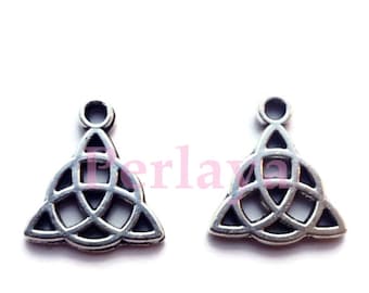 20 Celtic silver charms 16mm metal REF290