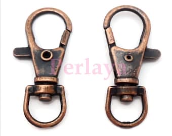 20 copper keychain carabiners 3.7cm REF289