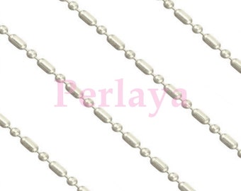 5 meters of 1.5mm silver marble chain in metal REF772