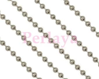 10 meters of dark silver ball chain 1.5mm REF482