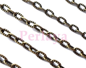 10 metres of bronze metal streaked chain REF792