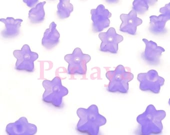 200 lucite flowers in acrylic 10x5mm violet REF1844X4