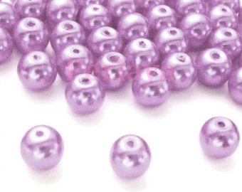 50 pearly 8mm pearly glass beads REF2461