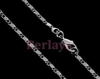5 collares de cadena de plata oscura 44ccm REF830