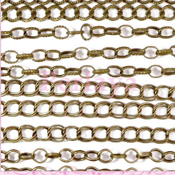 12 bracelets chaine en métal bronze REF367