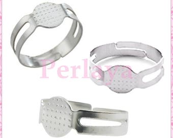 50 silver metal ring holders REF545