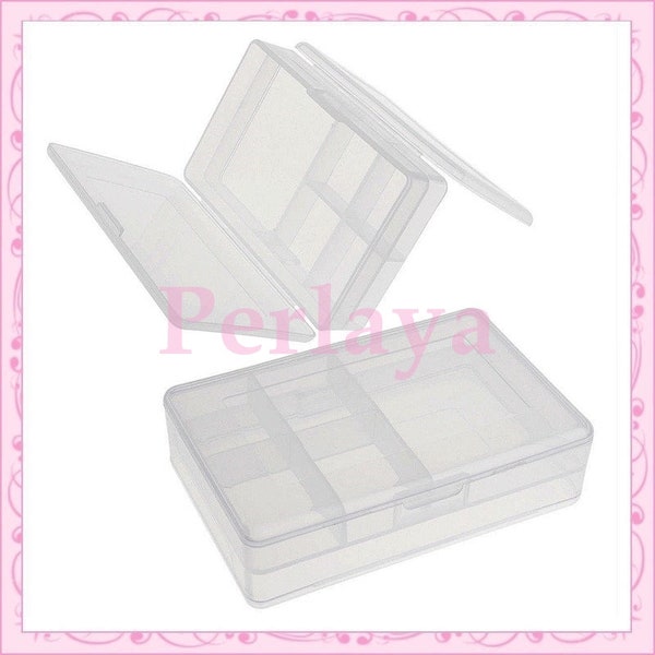 REF2387 - 1 petite boite rangement 6 compartiments pour perles, nail art, loisirs créatif….