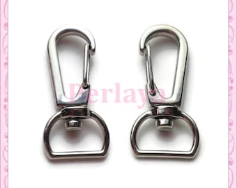 20 silver key ring carabiners of 3cm REF632