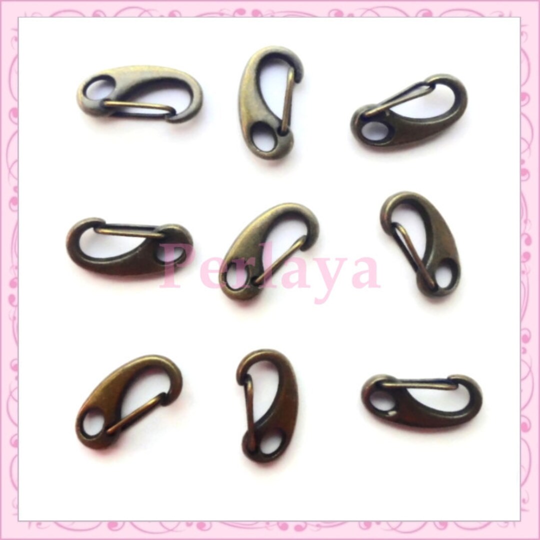 20 Mini Carabiners Clasps 16mm Bronze Metal REF1760 Etsy