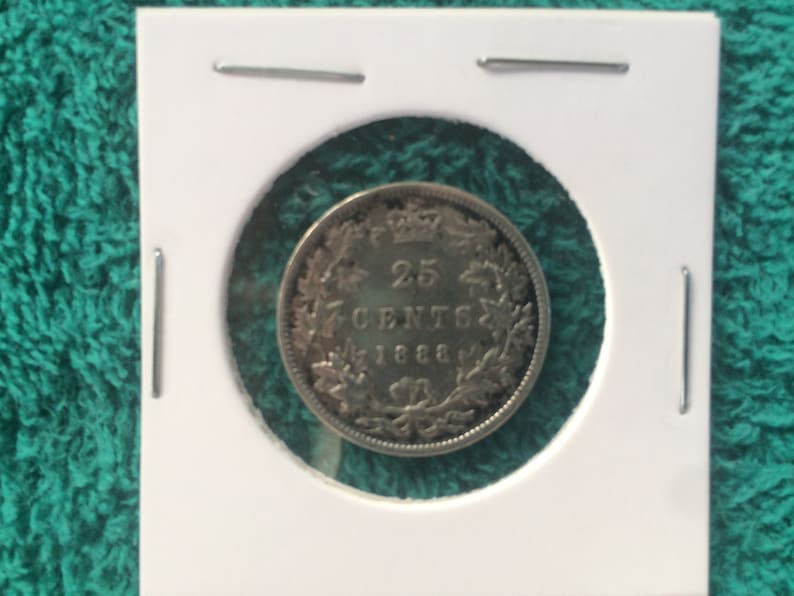 1888 Canadian Twenty Five Cent Coin